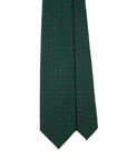 Petite Flower Pattern Deep Green Printed Wool Tie
