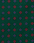 Petite Flower Pattern Deep Green Printed Wool Tie