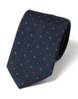 Petite Paisley Pattern Classic Navy Printed Wool Tie
