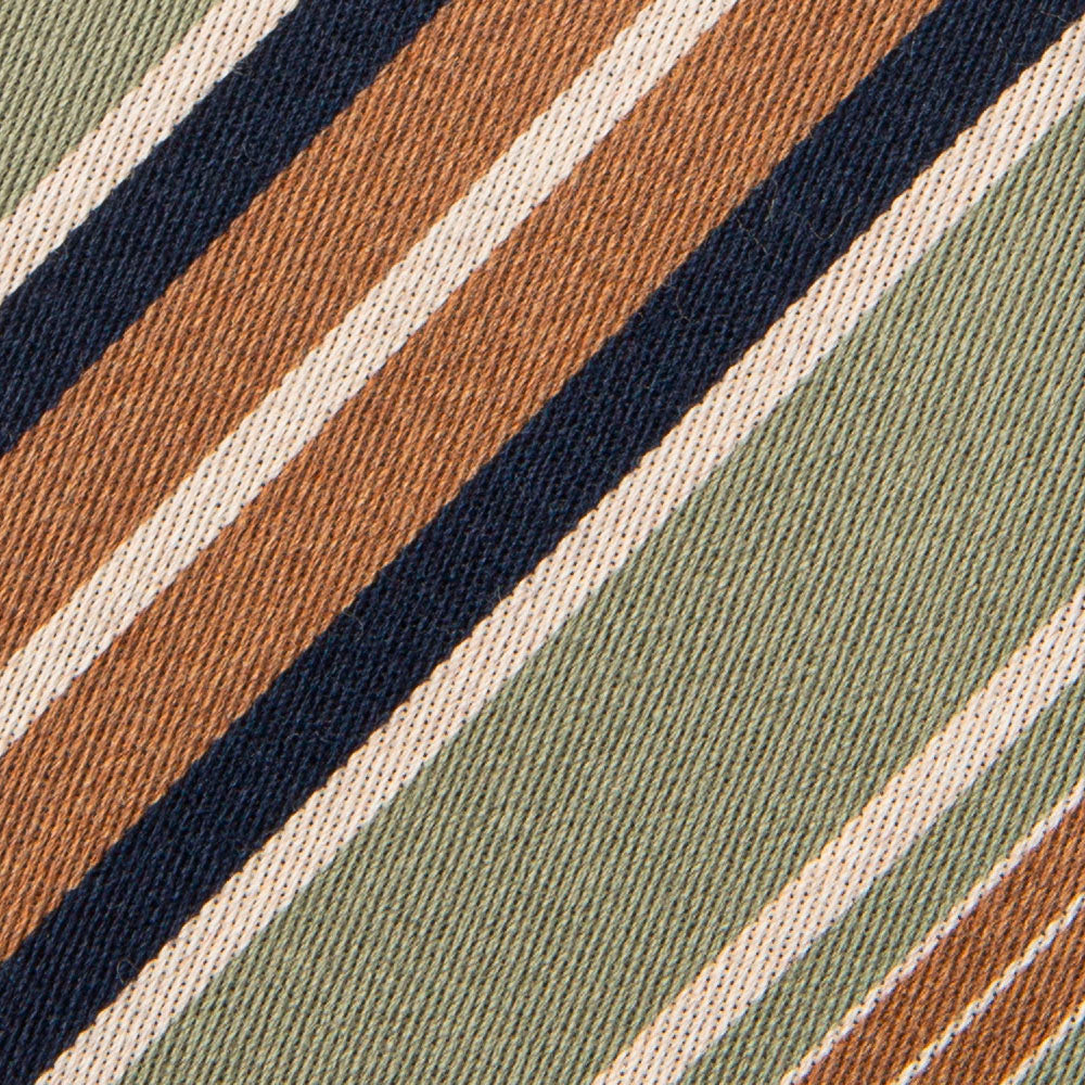 Signature Stripe Sage Green Woven Wool Silk Tie