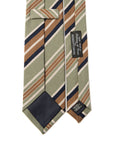 Signature Stripe Sage Green Woven Wool Silk Tie