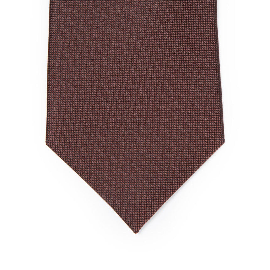 Classic Brown Solid Silk Tie