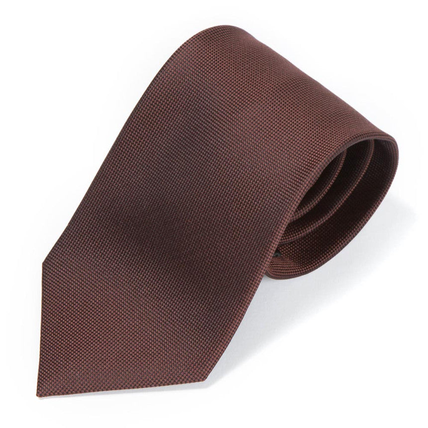 Classic Brown Solid Silk Tie