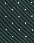 King Twill Pin Dot Green White Silk Tie