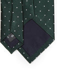 King Twill Pin Dot Green White Silk Tie