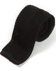 Jade Black Solid Silk Knit Tie