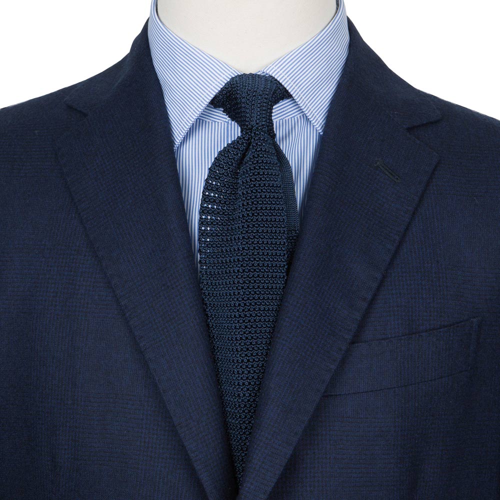 Classic Navy Solid Silk Knit Tie