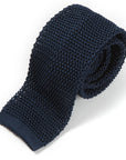 Classic Navy Solid Silk Knit Tie