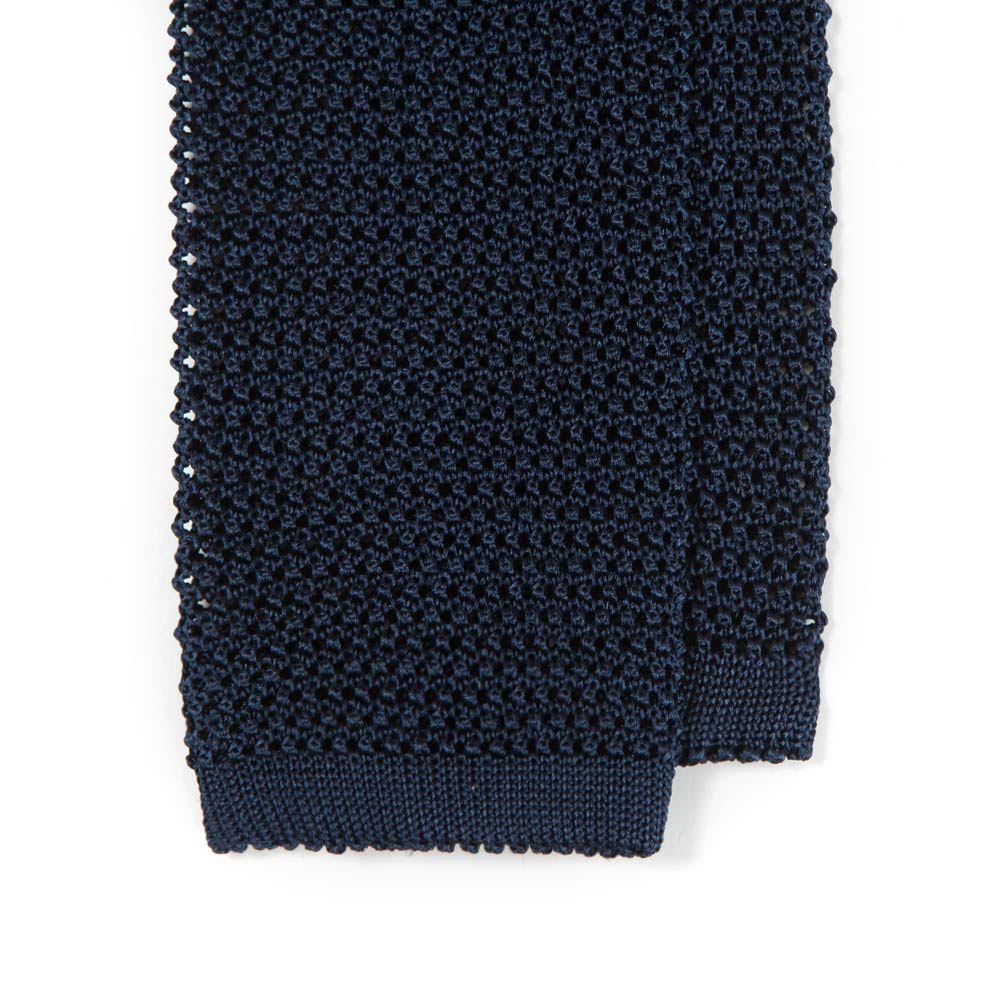 Classic Navy Solid Silk Knit Tie