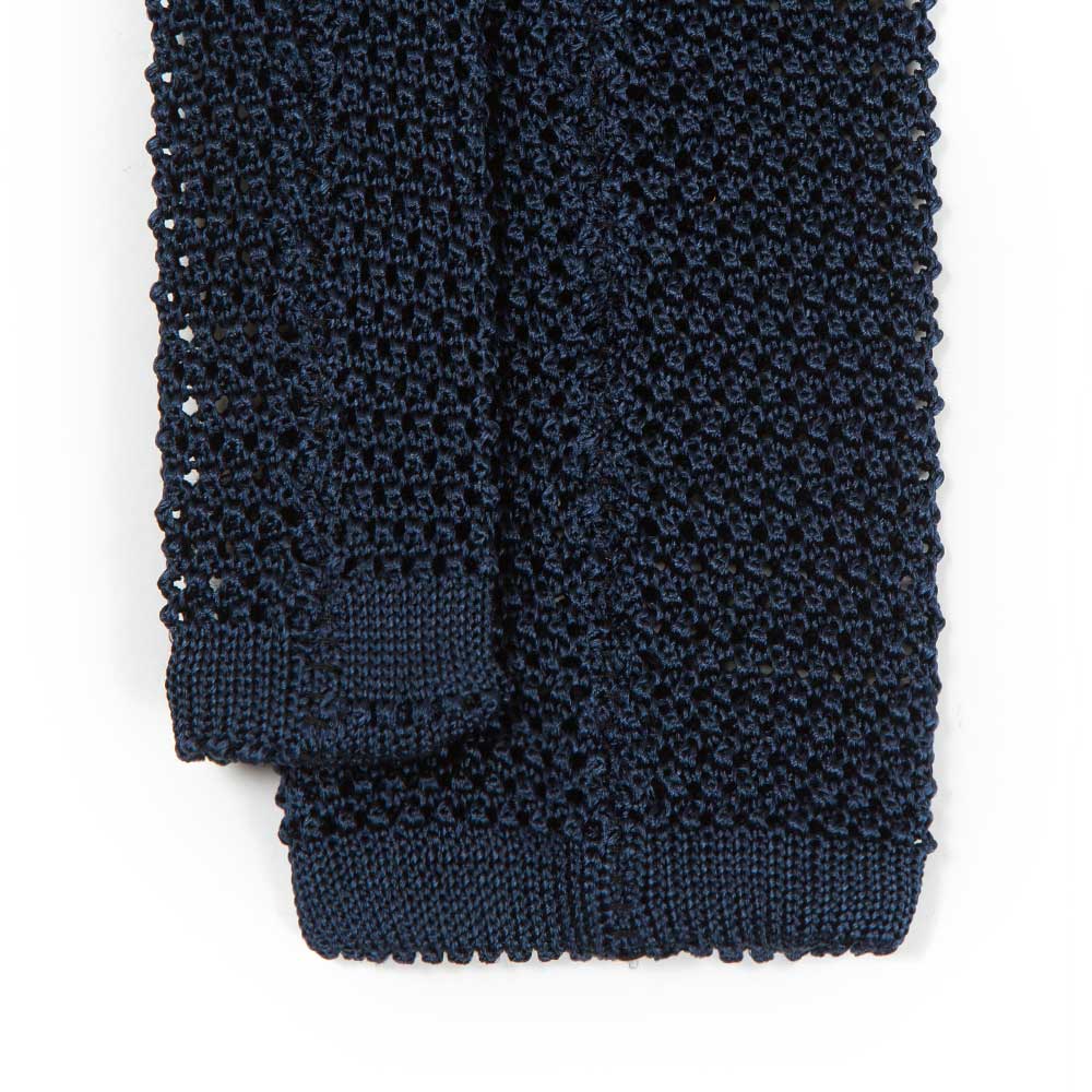 Classic Navy Solid Silk Knit Tie