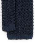 Classic Navy Solid Silk Knit Tie