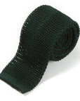 Forest Green Solid Silk Knit Tie