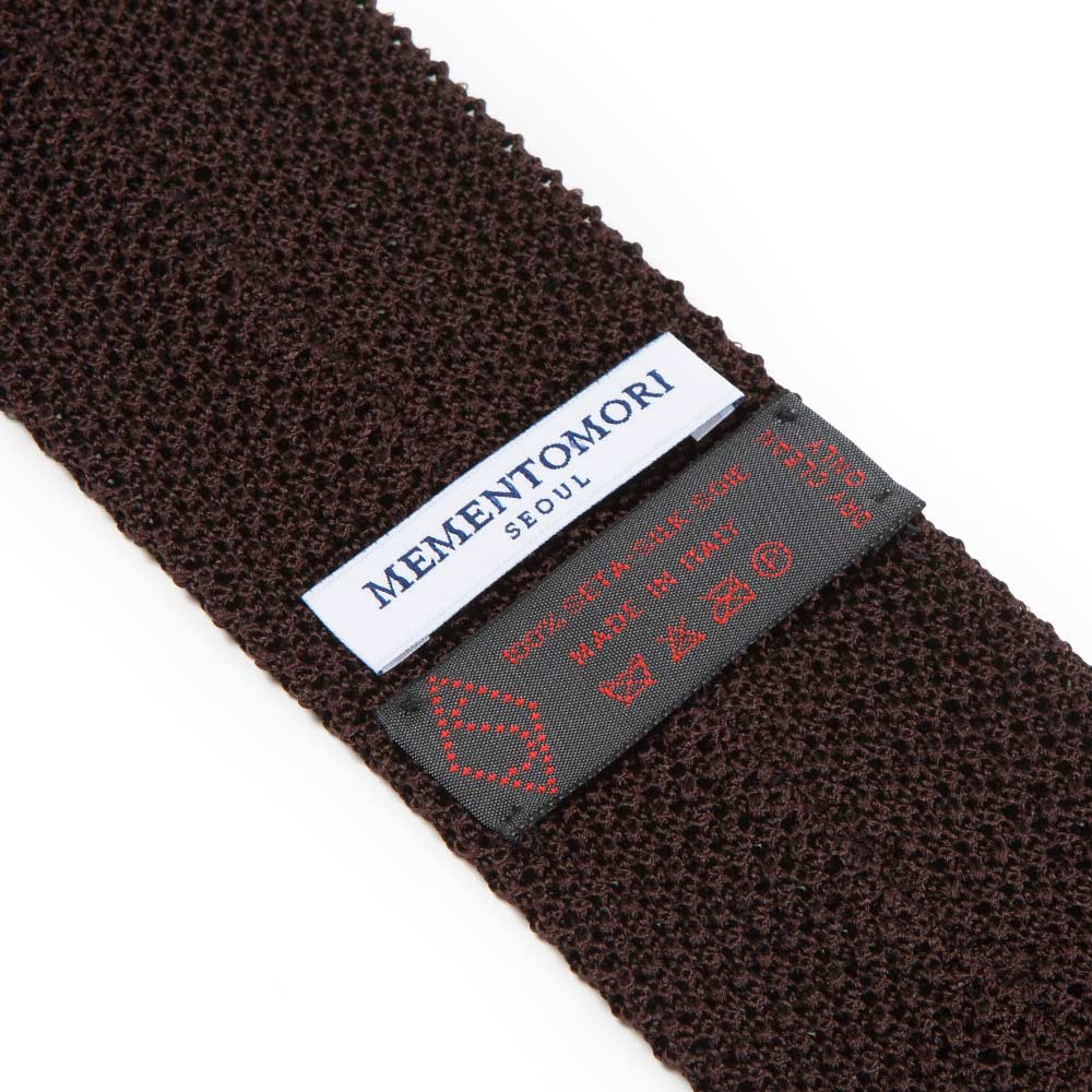 Dark Brown Solid Silk Knit Tie
