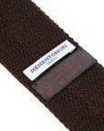 Dark Brown Solid Silk Knit Tie