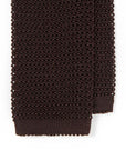 Dark Brown Solid Silk Knit Tie