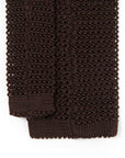 Dark Brown Solid Silk Knit Tie