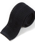 Dark Navy Solid Silk Knit Tie