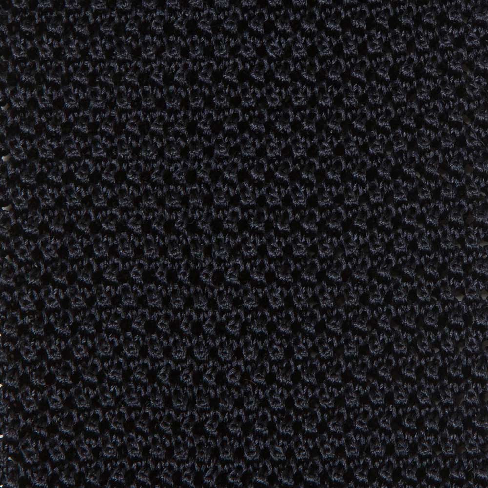 Dark Navy Solid Silk Knit Tie