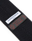 Dark Navy Solid Silk Knit Tie