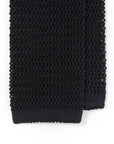 Dark Navy Solid Silk Knit Tie