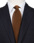 Light Brown Solid Silk Knit Tie