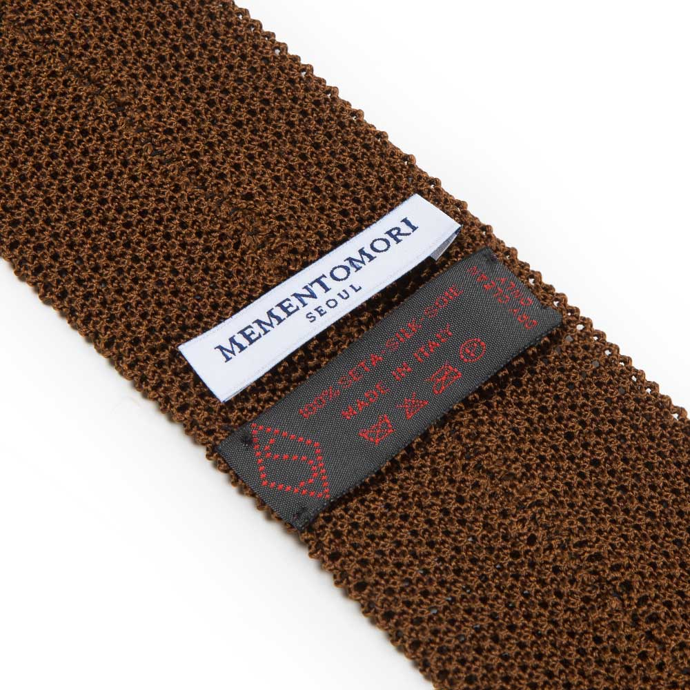 Light Brown Solid Silk Knit Tie