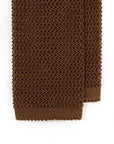 Light Brown Solid Silk Knit Tie