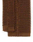 Light Brown Solid Silk Knit Tie