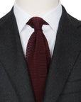 Deep Burgundy Solid Silk Knit Tie