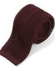 Deep Burgundy Solid Silk Knit Tie