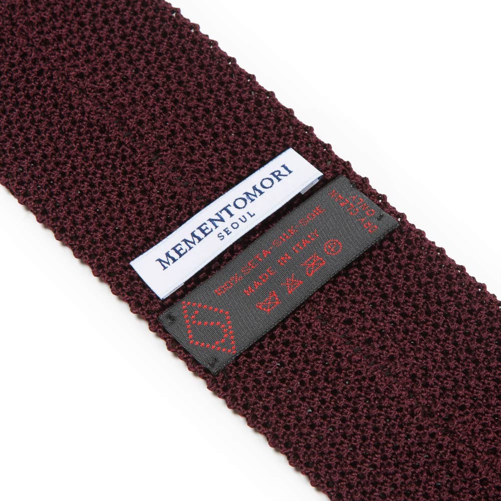 Deep Burgundy Solid Silk Knit Tie