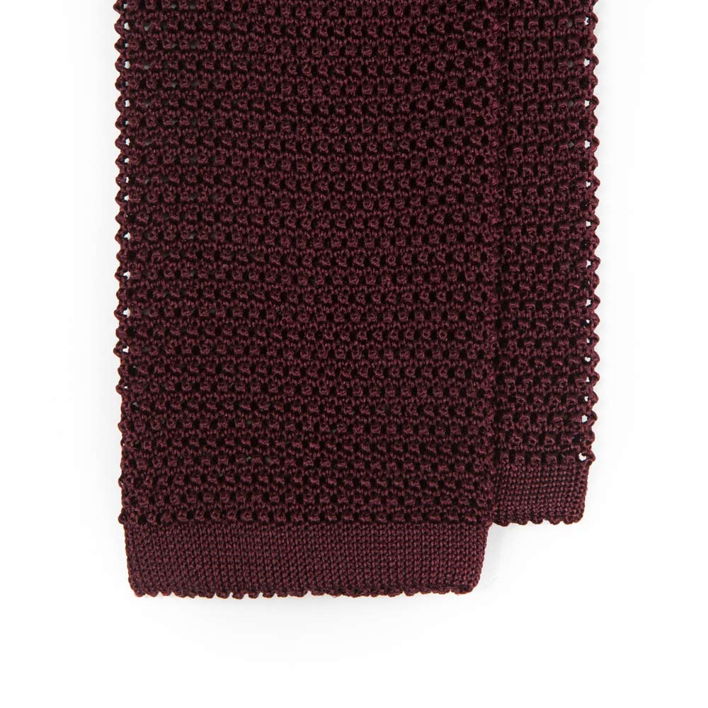 Deep Burgundy Solid Silk Knit Tie