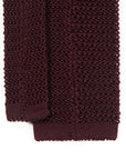 Deep Burgundy Solid Silk Knit Tie