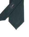 Herringbone Solid Green Silk Tie