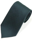 Herringbone Solid Green Silk Tie