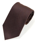 Herringbone Solid Brown Silk Tie