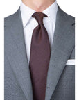 Herringbone Solid Brown Silk Tie