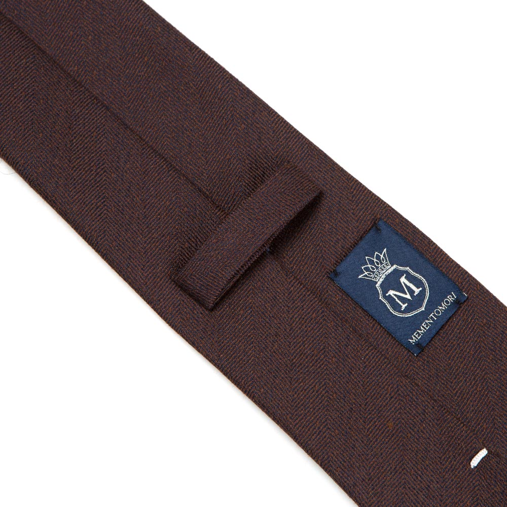 Herringbone Solid Brown Silk Tie