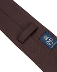 Herringbone Solid Brown Silk Tie