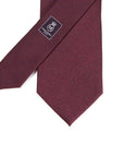 Herringbone Solid Burgundy Silk Tie