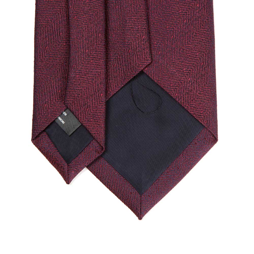 Herringbone Solid Burgundy Silk Tie