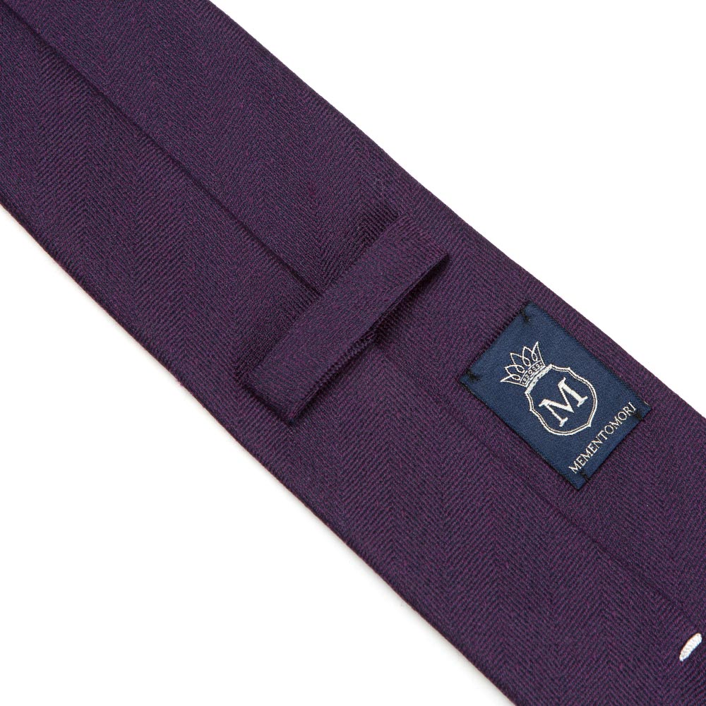 Herringbone Solid Bordeaux Silk Tie