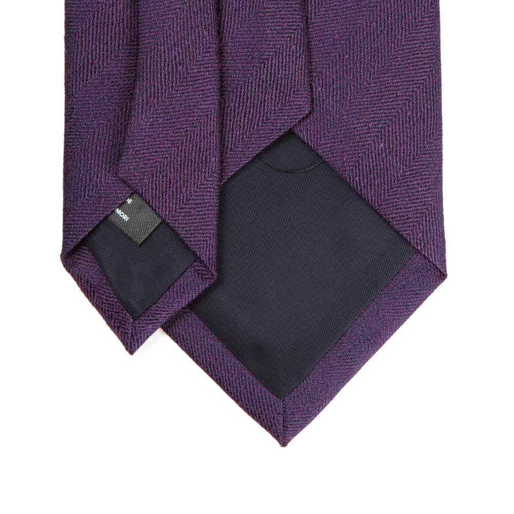 Herringbone Solid Bordeaux Silk Tie