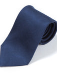 Hand Printed Dark Navy Solid Silk Tie