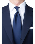 Hand Printed Dark Navy Solid Silk Tie