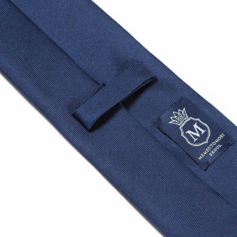 Hand Printed Dark Navy Solid Silk Tie
