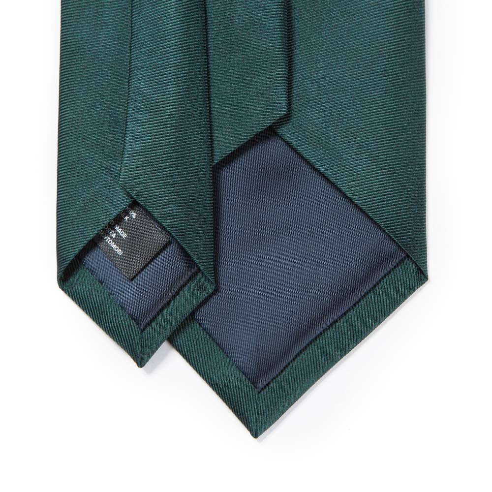 Hand Printed Green Solid Silk Tie
