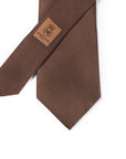 Hand Printed Brown Solid Silk Tie