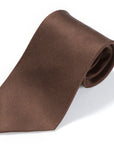 Hand Printed Brown Solid Silk Tie
