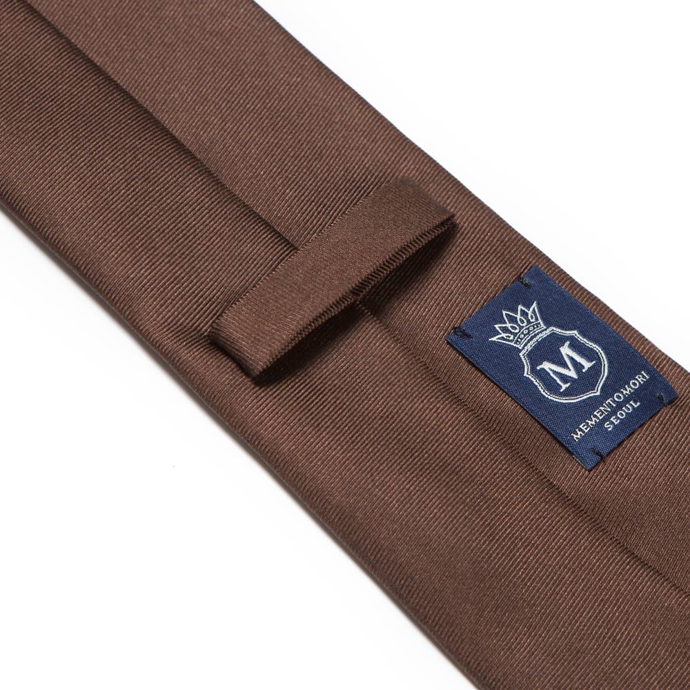Hand Printed Brown Solid Silk Tie